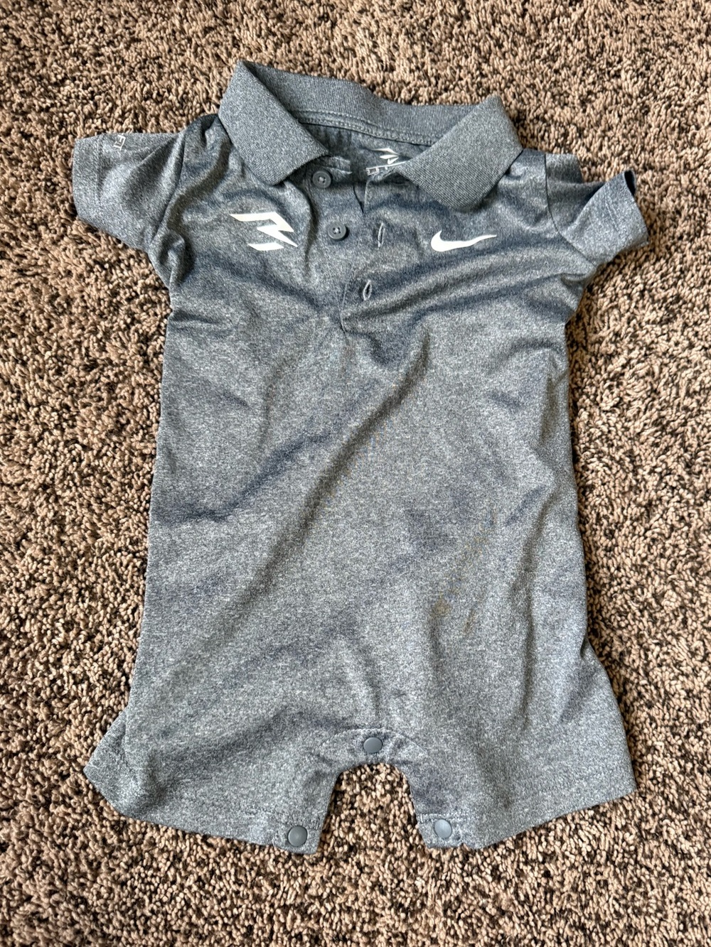 Nike Toddler Heather Gray Polo Romper 3 brand